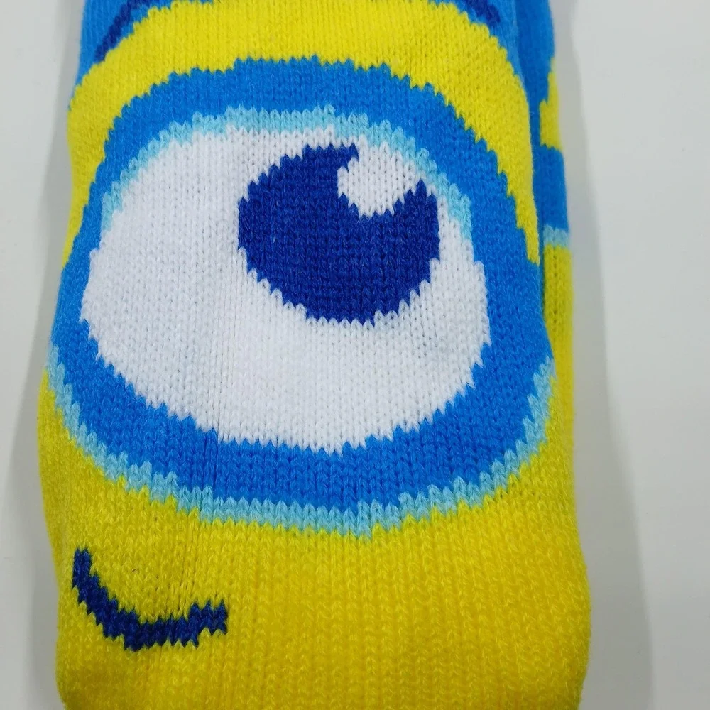 Minions‎ Sherpa Lined Socks One Size Blue Yellow Slipper Non Slip Warm